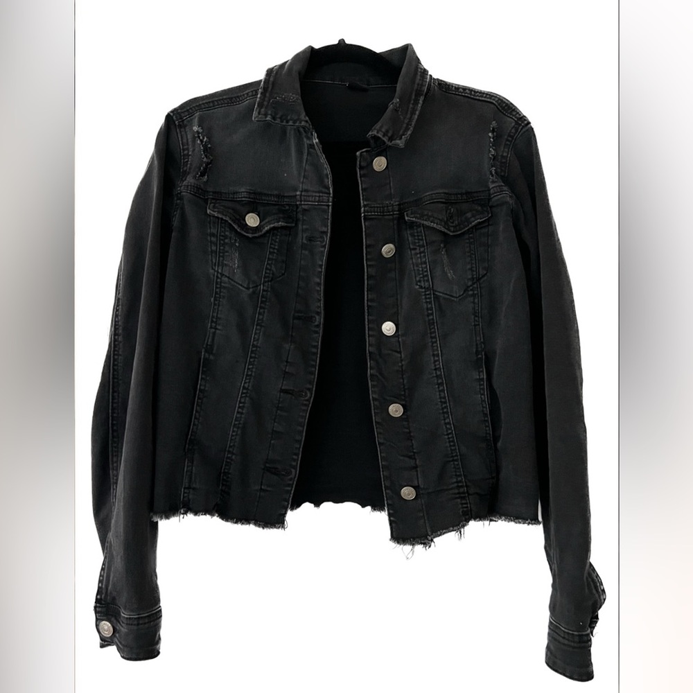 Black jean jacket, size L